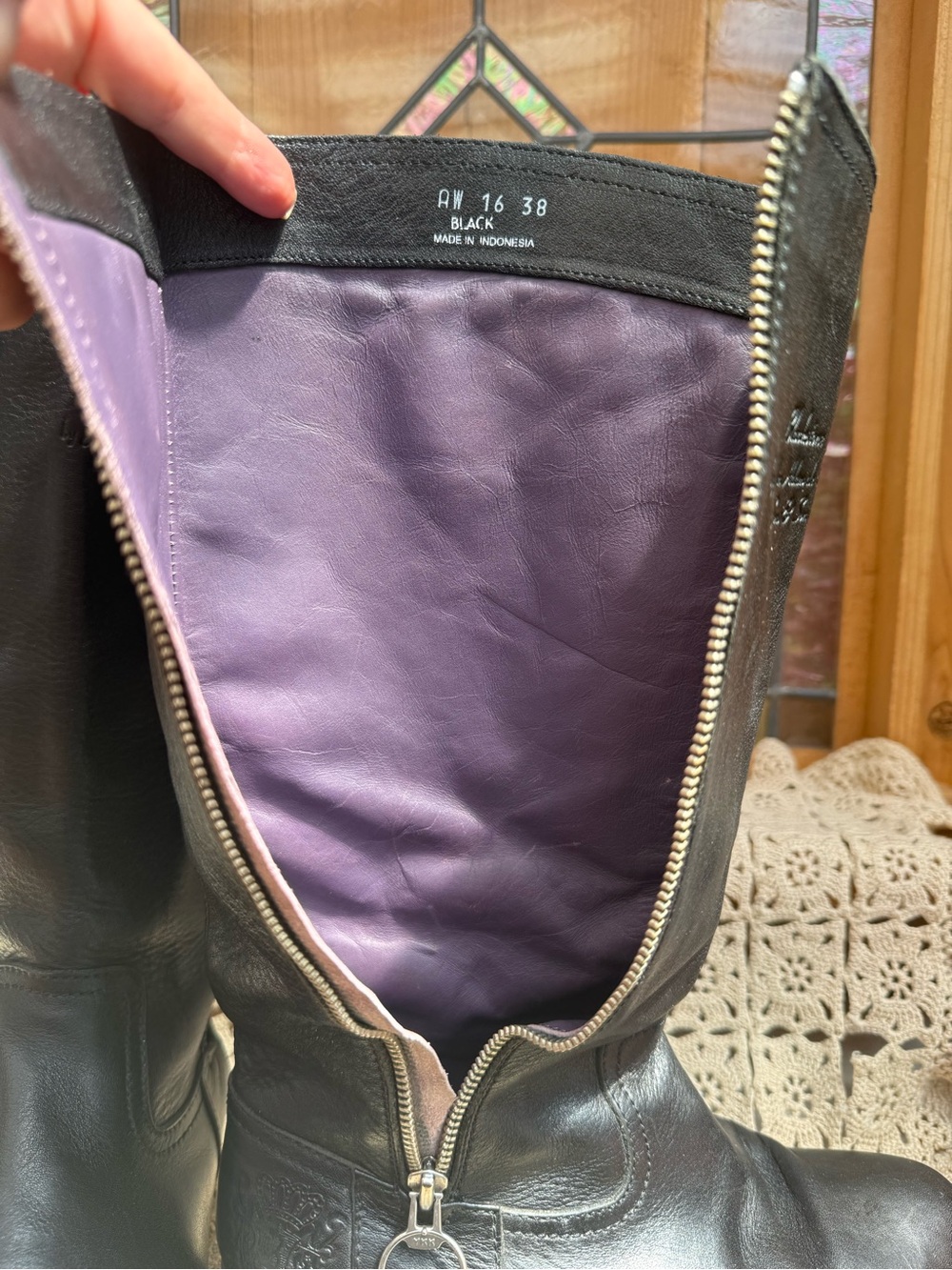 Blackstone Black Leather Tall Riding Boots Goodyear Welted Size 38 / US 7.5 - 8 - Picture 12 of 16